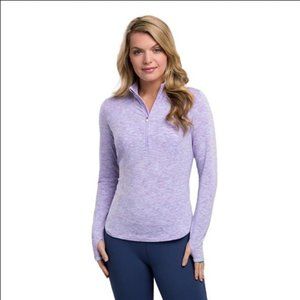 Zero Restriction Women's Size M Gray Pink Shae Golf Zip Mock Pebble beach logo